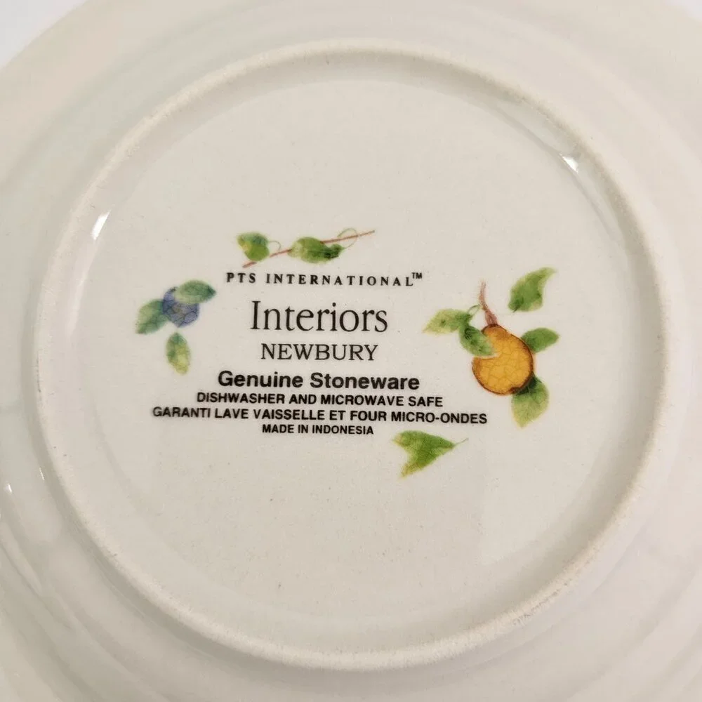 PTS International Interiors Newbury Stoneware Rimmed Soup Salad Bowls – Set of 2